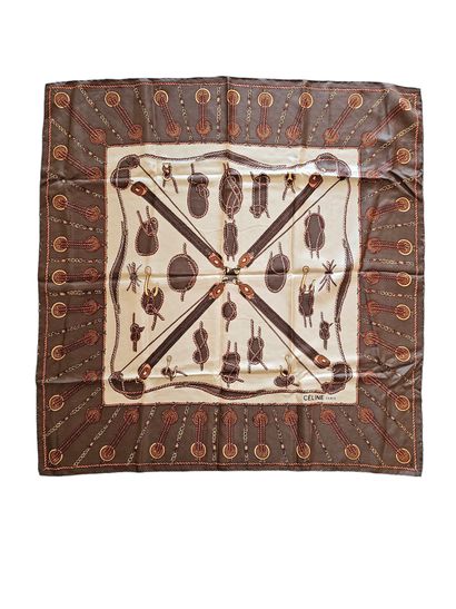BURBERRY
Checked silk scarf on beige background
Size:...