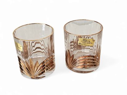 CRISTALLERIE DE LORRAINE 
Gold-plated whisky...
