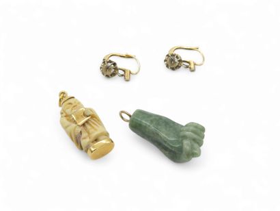 PAIR OF Dormeuses in 750° yellow gold set...
