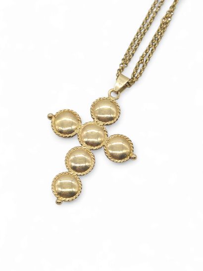 Double-row chain in 750° yellow gold with...