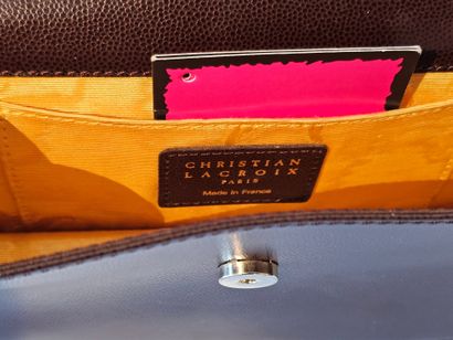 CHRISTIAN LACROIX 
Brown grained leather...