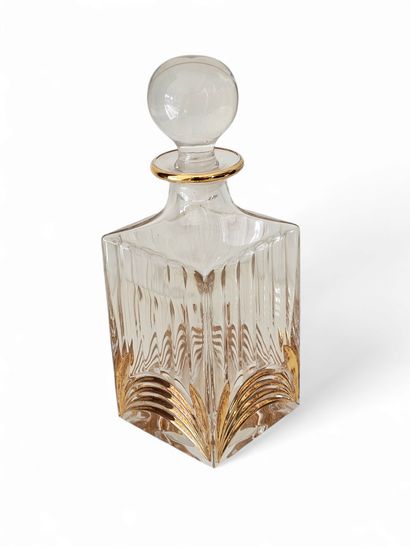 CRISTALLERIE DE LORRAINE 
Gold-plated whisky...