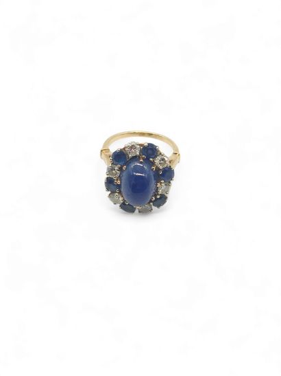 French WORK 
IMPORTANT ring in 750° yellow...