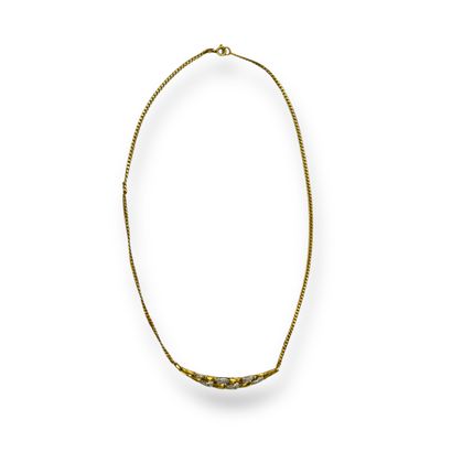 NECKLACE in two-tone 750° gold set with white...
