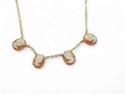 COLLAR in 750° yellow gold set with four...