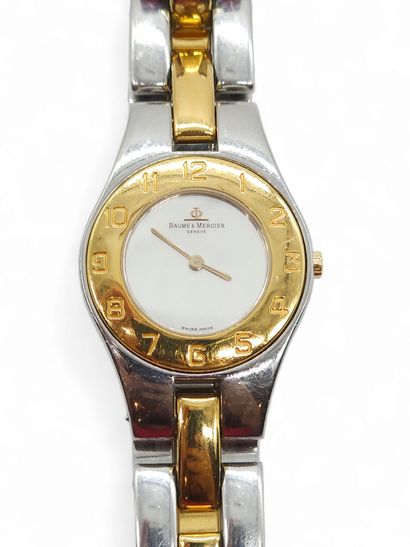 BAUME MERCIER
Linéa model 
Steel and gold-plated...