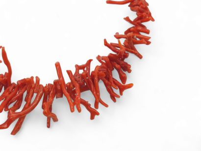 coral necklace, metal clasp