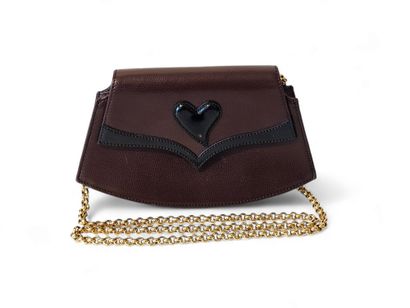 CHRISTIAN LACROIX 
Brown grained leather...