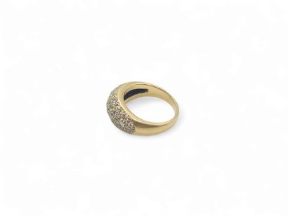 Half-jewel ring in 750° yellow gold paved...