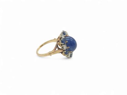 French WORK 
IMPORTANT ring in 750° yellow...