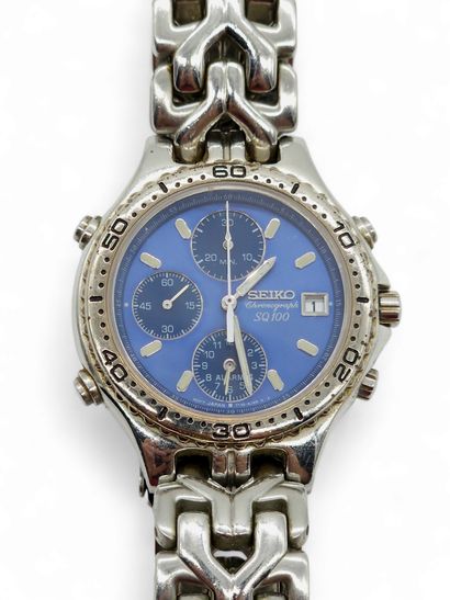 SEIKO SQ 100 Titanium 
Steel wristwatch,...