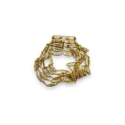 BRACELET in yellow gold 750° with five openwork...