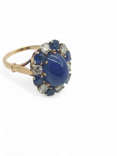 French WORK 
IMPORTANT ring in 750° yellow...