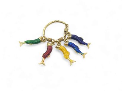 PENDENTIF en or jaune 750° ornée de cinq...