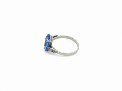 French WORK Xxeme siecle 
Silver ring set...