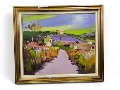 Remy Xxeme siecles
Paysage de provence 
Huile...
