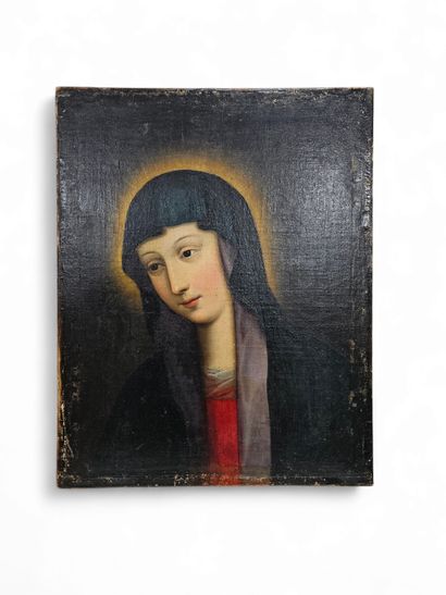 TRAVAIL Français XIX siecle 
la vierge 
huile...