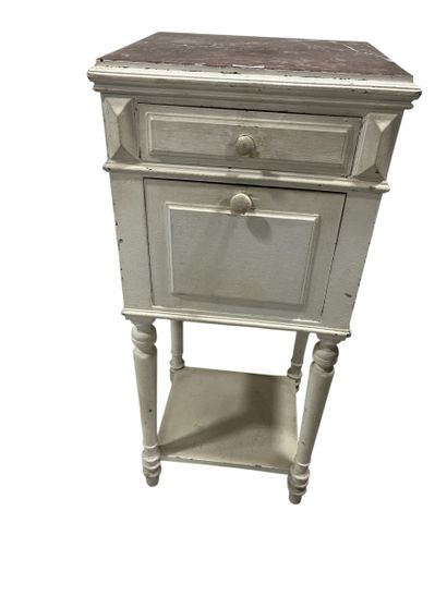 Table de chevet 1900 rechampis blanc