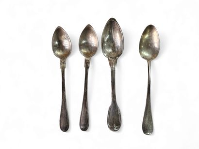 ENSEMBLE de 4 cuilleres à moka et café en...