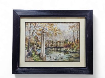 Georges TIRET - BOGNET (1855 - 1935)
Le parc...