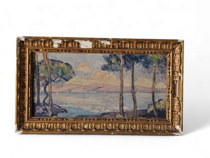 LUQUESH 
Huile sur panneau
Paysage au bord...