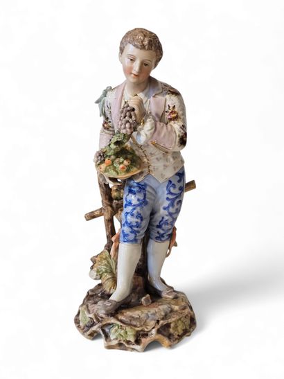 ALLEMAGNE Vers 1900
Paire de figures de jardiniers.
Marque...