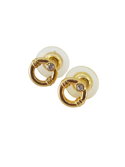 PAIRE DE BOUCLES D'OREILLES en or jaune 750°...