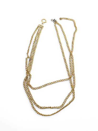 CHAINE TROIS RANGS en or jaune 750°
Poids:...