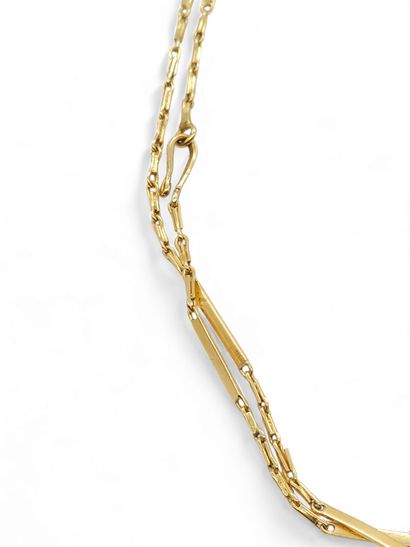CHAINE en or jaune 750° maille baguette 
Poids...