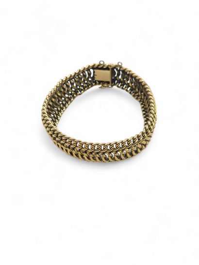 BRACELET maille américaine en or jaune 750°...