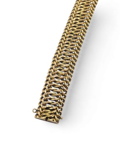 BRACELET maille américaine en or jaune 750°...