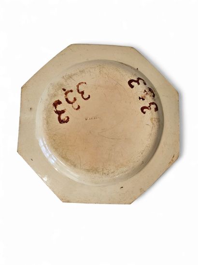 ASSIETTE en faïence fine.
XIXe siècle
Diam...