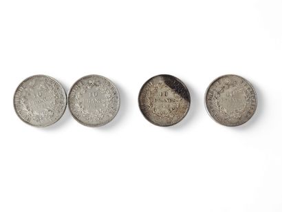 LOT de pièces en argent et cupronickel
comprenant...