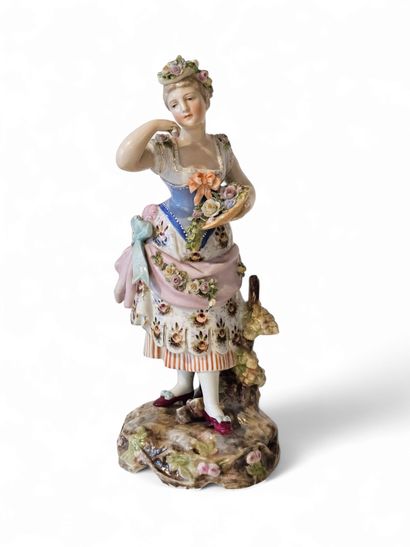 ALLEMAGNE Vers 1900
Paire de figures de jardiniers.
Marque...