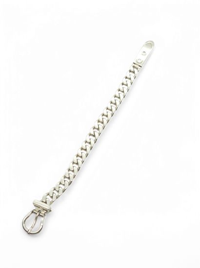 HERMES
Bracelet ceinture en argent 925° 
Signé...