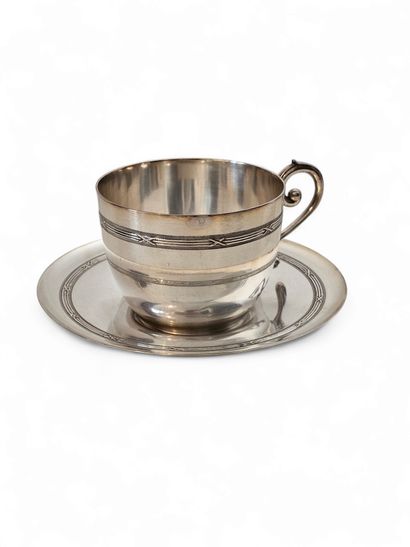 GALLIA Orfèvrerie
Paire de tasse et sous...