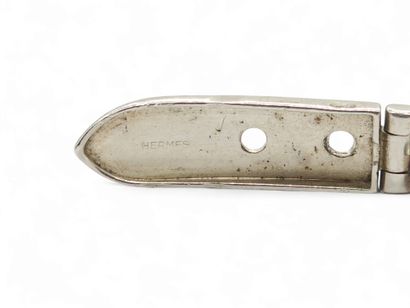 HERMES
Bracelet ceinture en argent 925° 
Signé...