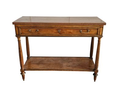 CONSOLE formant desserte en acajou et placage...