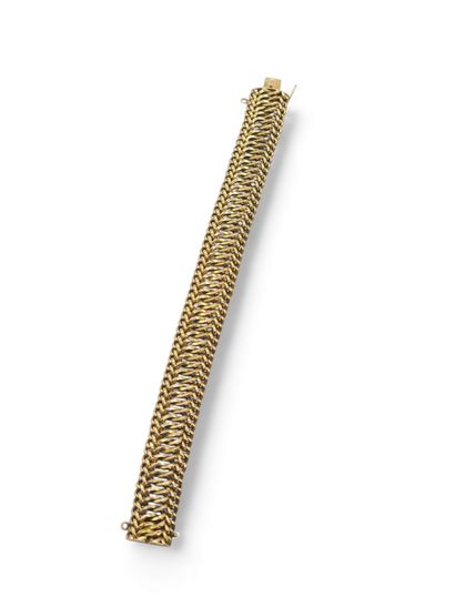 BRACELET maille américaine en or jaune 750°...