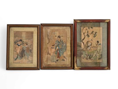CHINA 19th century
Set of six framed and...