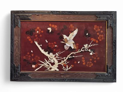 JAPAN
Pair of lacquered wood panels with...