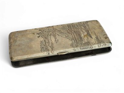 JAPAN 20th century 
Cigarette case in silver...