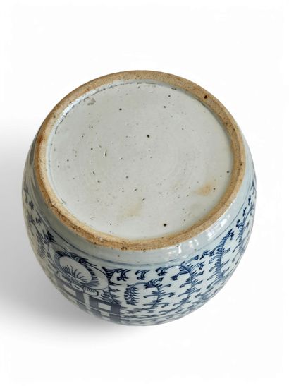 CHINESE WORK XIX eme siecle 
White-blue porcelain...