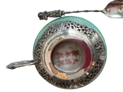 VIETNAM 19th century 
Six openwork chased...