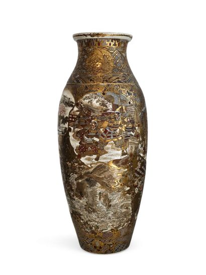 JAPON début XXème siècle, 
Grand vase en...