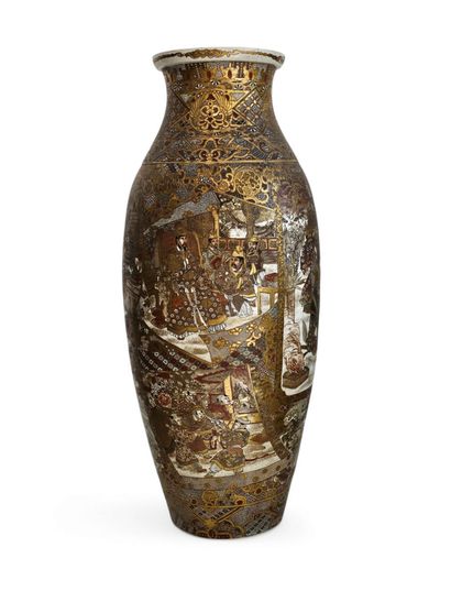 JAPON début XXème siècle, 
Grand vase en...