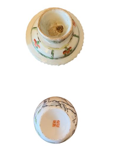 CHINA 19th century
Set of three polychrome...