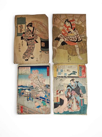 JAPAN 
Crossing the river
Framed and glazed...