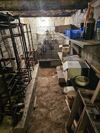 Cave à vin contenant divers vin et spiri...