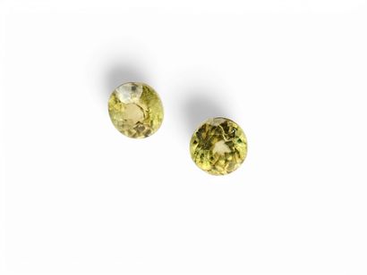 SPHENE yellowish green Nbr 2 , rond , Madagascar...